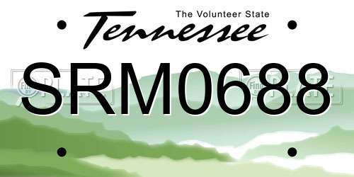 SRM0688 Tennessee License Plate