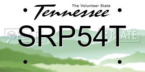 SRP54T Tennessee License Plate