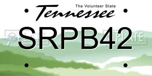 SRPB42 Tennessee License Plate