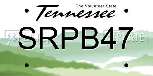 SRPB47 Tennessee License Plate