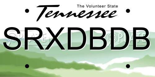 SRXDBDB Tennessee License Plate