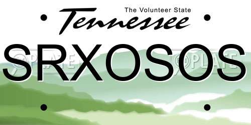 SRXOSOS Tennessee License Plate