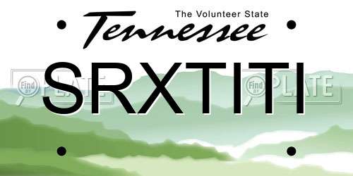 SRXTITI Tennessee License Plate