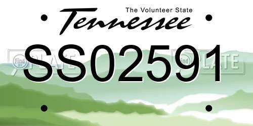 SS02591 Tennessee License Plate