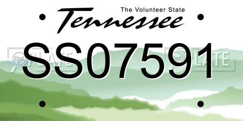 SS07591 Tennessee License Plate