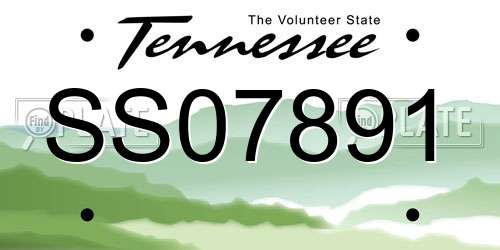SS07891 Tennessee License Plate