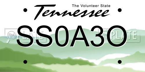 SS0A3O Tennessee License Plate