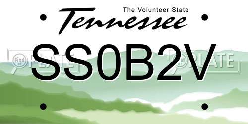 SS0B2V Tennessee License Plate