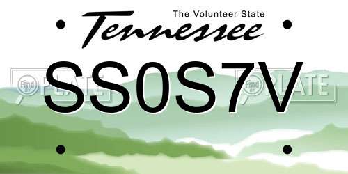 SS0S7V Tennessee License Plate