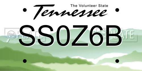 SS0Z6B Tennessee License Plate