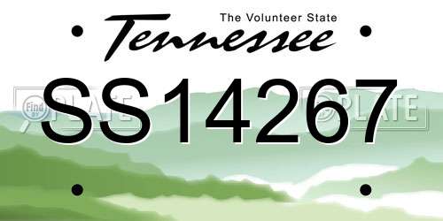 SS14267 Tennessee License Plate