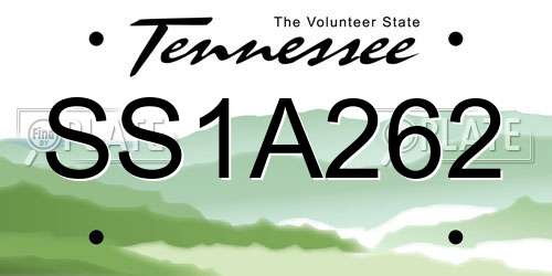 SS1A262 Tennessee License Plate