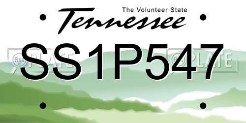 SS1P547 Tennessee License Plate