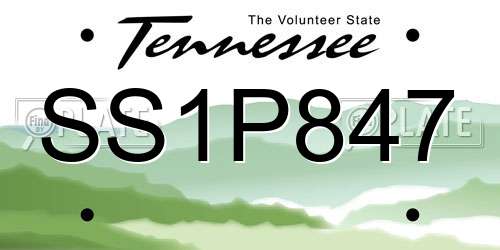 SS1P847 Tennessee License Plate