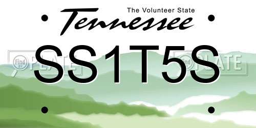 SS1T5S Tennessee License Plate