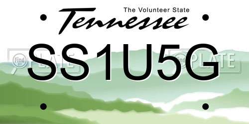 SS1U5G Tennessee License Plate