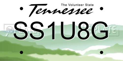 SS1U8G Tennessee License Plate