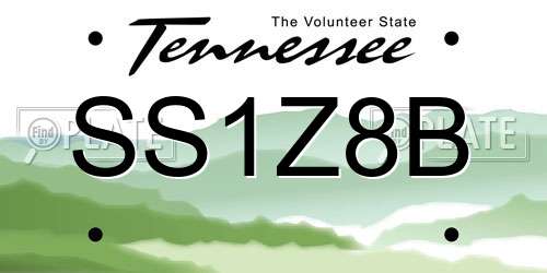 SS1Z8B Tennessee License Plate