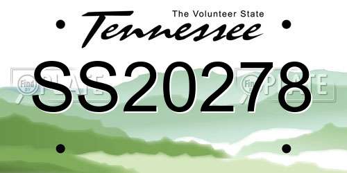 SS20278 Tennessee License Plate