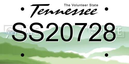 SS20728 Tennessee License Plate