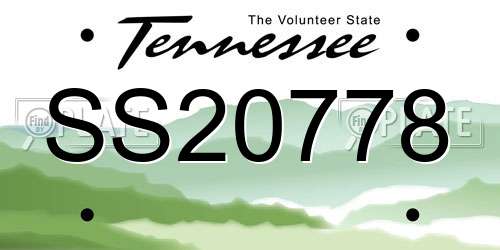 SS20778 Tennessee License Plate