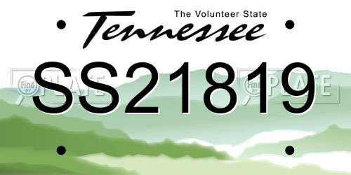 SS21819 Tennessee License Plate