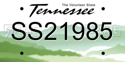 SS21985 Tennessee License Plate