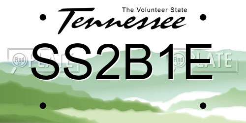 SS2B1E Tennessee License Plate