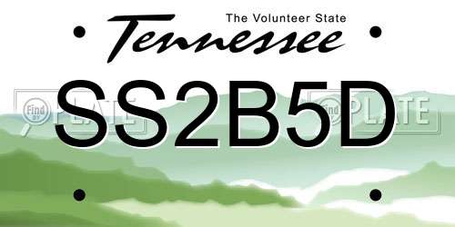 SS2B5D Tennessee License Plate