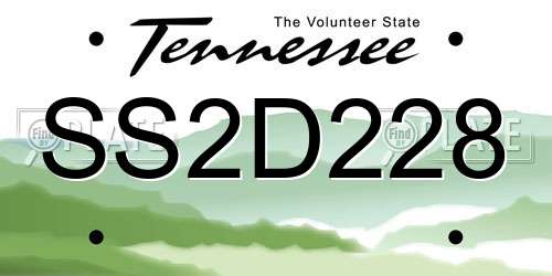 SS2D228 Tennessee License Plate