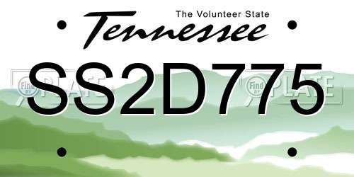 SS2D775 Tennessee License Plate