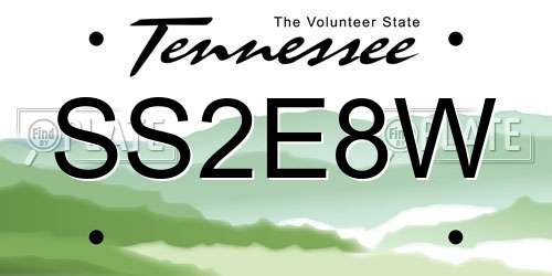 SS2E8W Tennessee License Plate