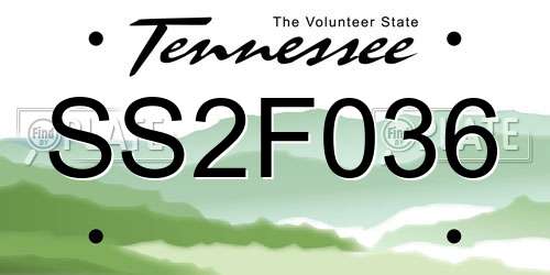 SS2F036 Tennessee License Plate