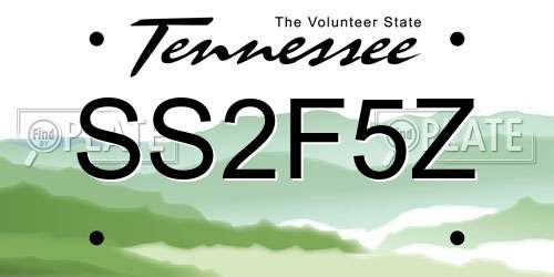 SS2F5Z Tennessee License Plate