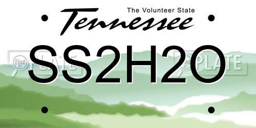SS2H2O Tennessee License Plate