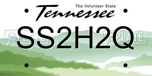 SS2H2Q Tennessee License Plate