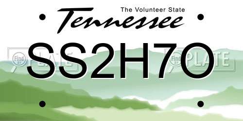 SS2H7O Tennessee License Plate