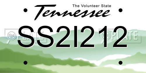 SS2I212 Tennessee License Plate