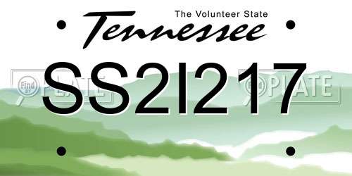 SS2I217 Tennessee License Plate