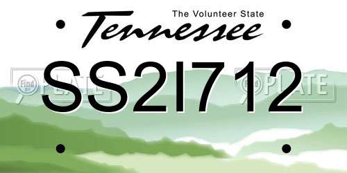 SS2I712 Tennessee License Plate
