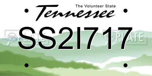SS2I717 Tennessee License Plate