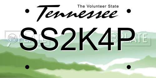 SS2K4P Tennessee License Plate