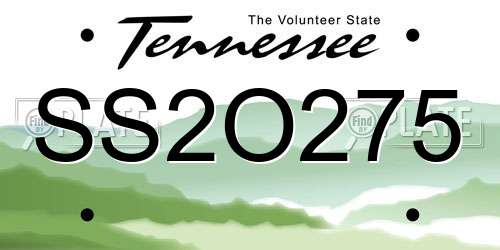SS2O275 Tennessee License Plate