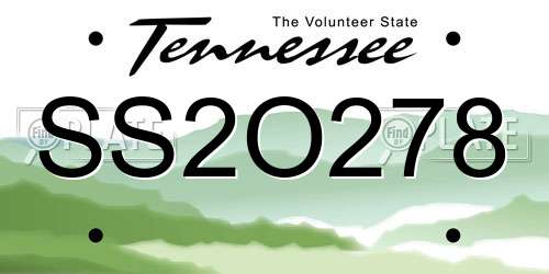 SS2O278 Tennessee License Plate