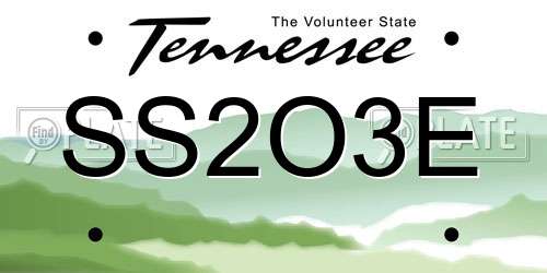 SS2O3E Tennessee License Plate
