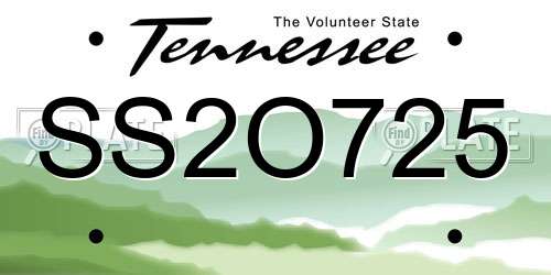 SS2O725 Tennessee License Plate