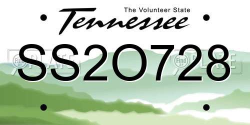 SS2O728 Tennessee License Plate