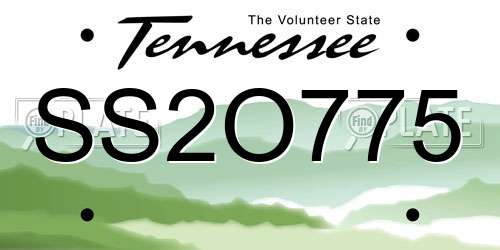 SS2O775 Tennessee License Plate