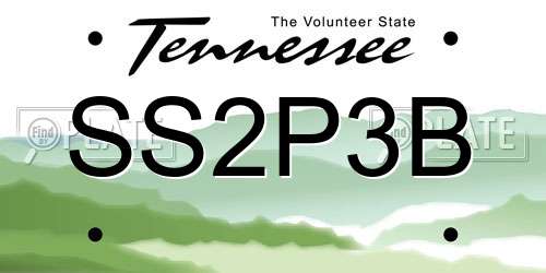 SS2P3B Tennessee License Plate
