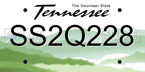 SS2Q228 Tennessee License Plate